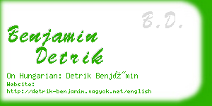 benjamin detrik business card